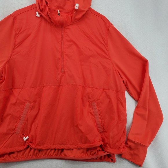 AVIA Shirt Women's Long Sleeve 1/4 Zip Hooded Pullover w/ Toggles Orange XL - Picture 5 of 12